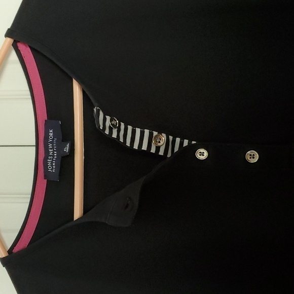 Jones New York Signature Petites Black 3/4 Sleeve Top Size PL - Picture 3 of 7